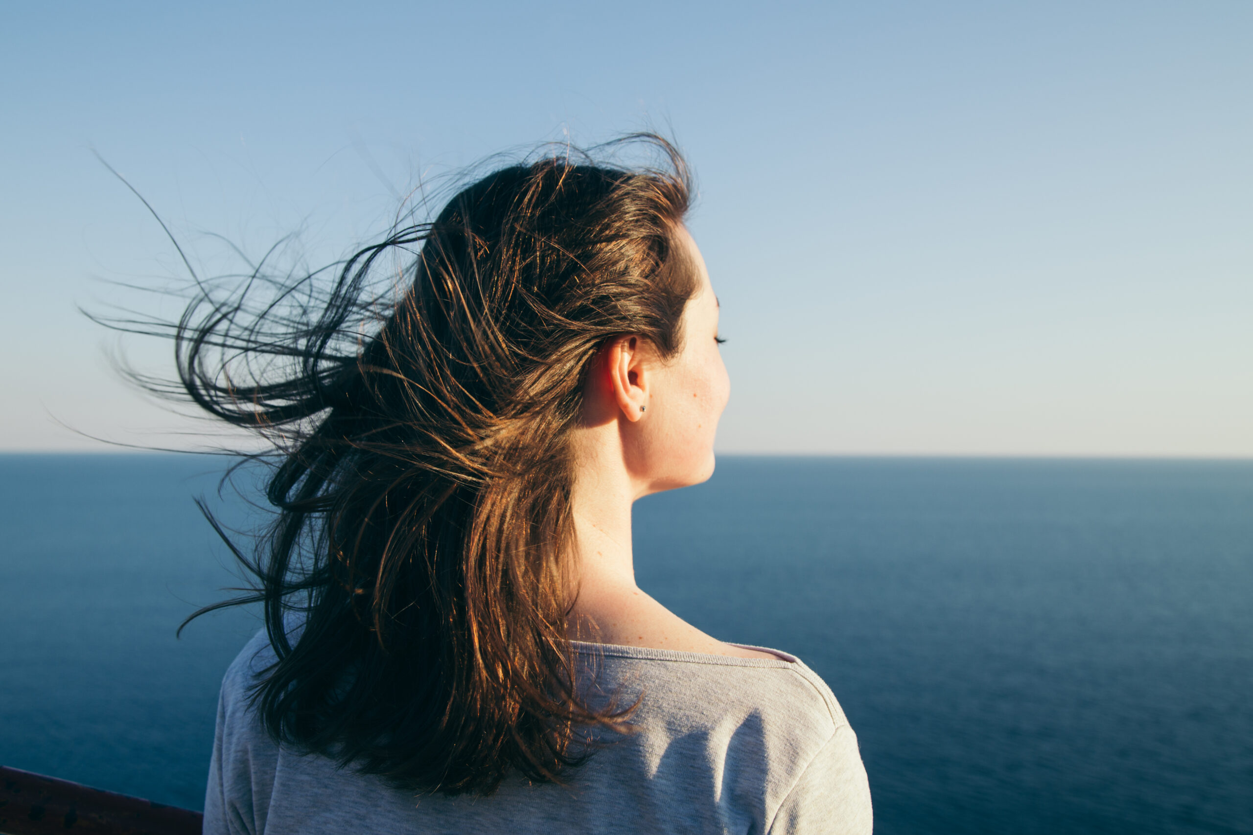 Dark hair girl’s portrait.